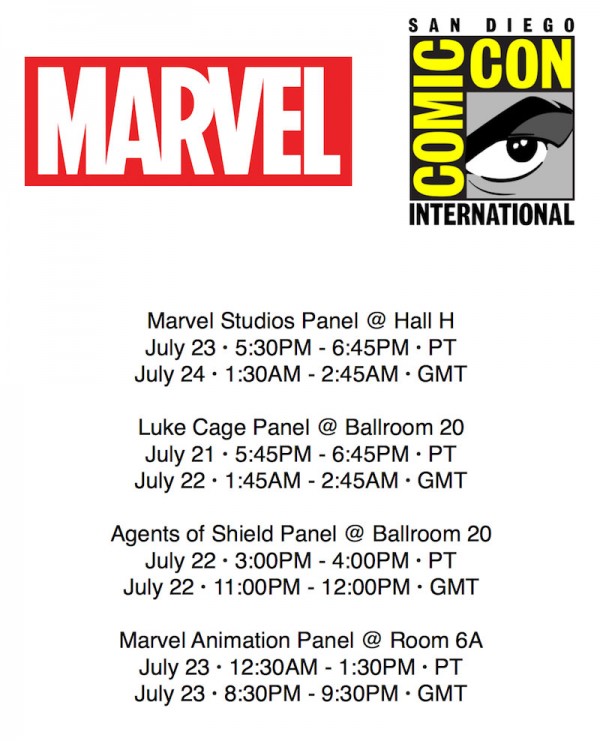 Marvel Confirmed for SDCC, Full Schedule Announced